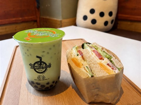 Regular Sandwich Set with one Ham, Egg and Cheese Sandwich and one Boba drink.
