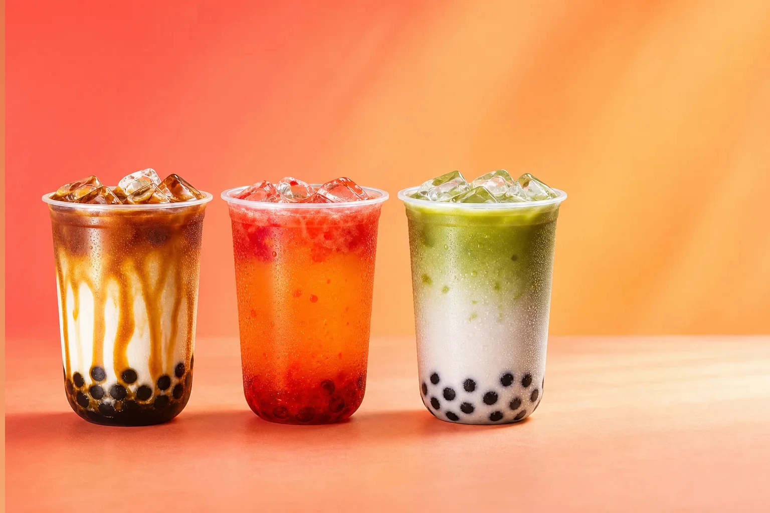 Brown Sugar Milk Tea, Yummy Strawberry and Matcha Latte